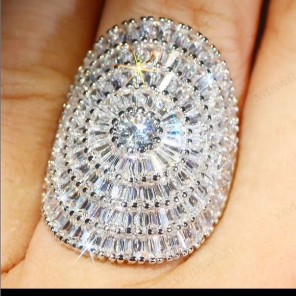 Jewelry - *NEW 925 Silver Shining Huge 21 CT Engagement Ring
